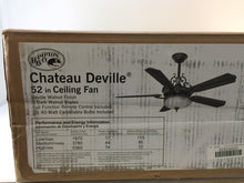 Load image into Gallery viewer, Hampton Bay 34012 Chateau 52 in. De Ville Walnut Ceiling Fan 266848
