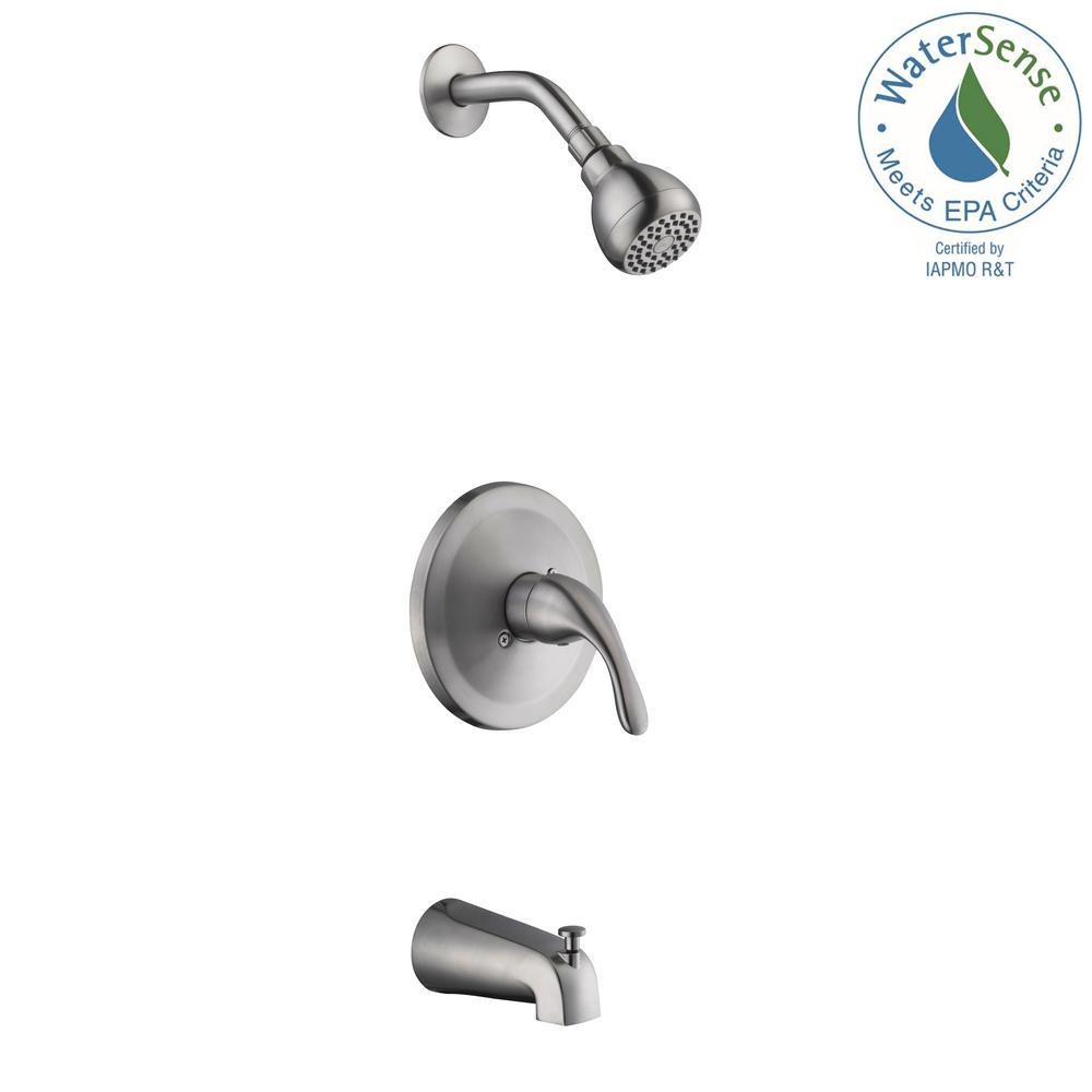 Glacier Bay 873X-0804 Builders 1-Spray Tub Shower Faucet Brushed Nickel