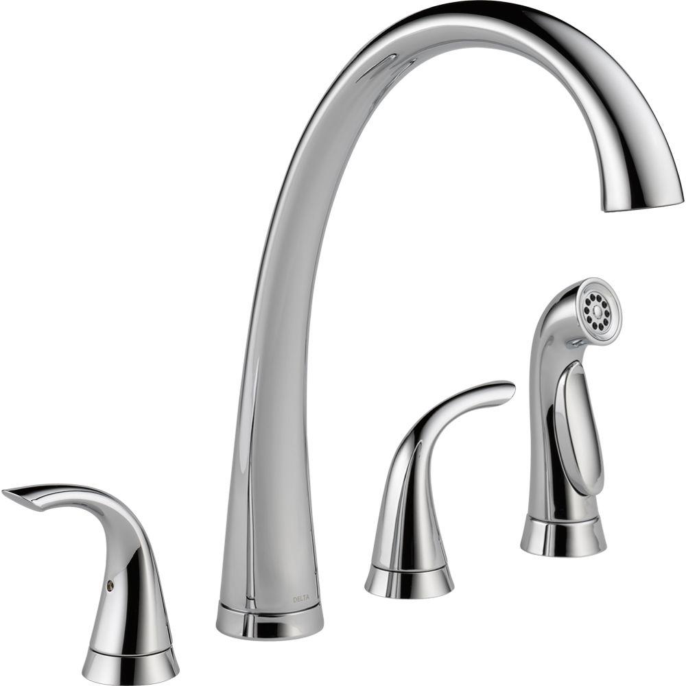 Delta 2480-DST Pilar Standard Kitchen Faucet with Side Sprayer, Chrome