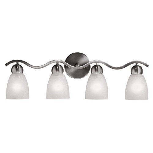 Portfolio 93240 4-Light Paces Brushed Nickel Bathroom Vanity Light