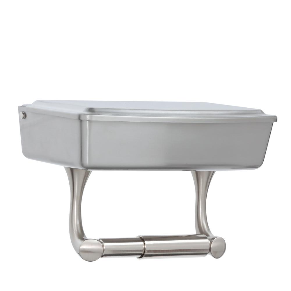 Delta EXTEN50-BN Toilet Paper Holder with Privacy Storage Brushed Nickel