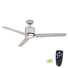 Load image into Gallery viewer, Home Decorators YG446-BN Railey 60&quot; LED Indoor Brushed Nickel Ceiling Fan
