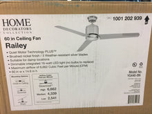 Load image into Gallery viewer, Home Decorators YG446-BN Railey 60&quot; LED Indoor Brushed Nickel Ceiling Fan
