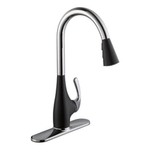Load image into Gallery viewer, Schon 67636-0191 Modern 1-Handle Pull-Down Sprayer Kitchen Faucet Chrome/Black

