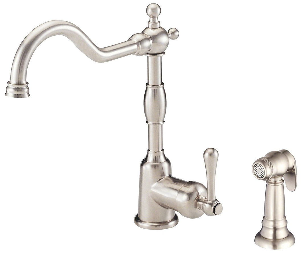 Danze D401157SS Opulence Single Handle Sparyer Kitchen Faucet, Stainless Steel