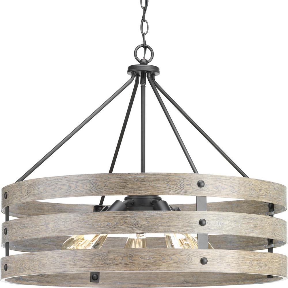 Progress Lighting Gulliver 5-Light Graphite Drum Pendant P500090-143
