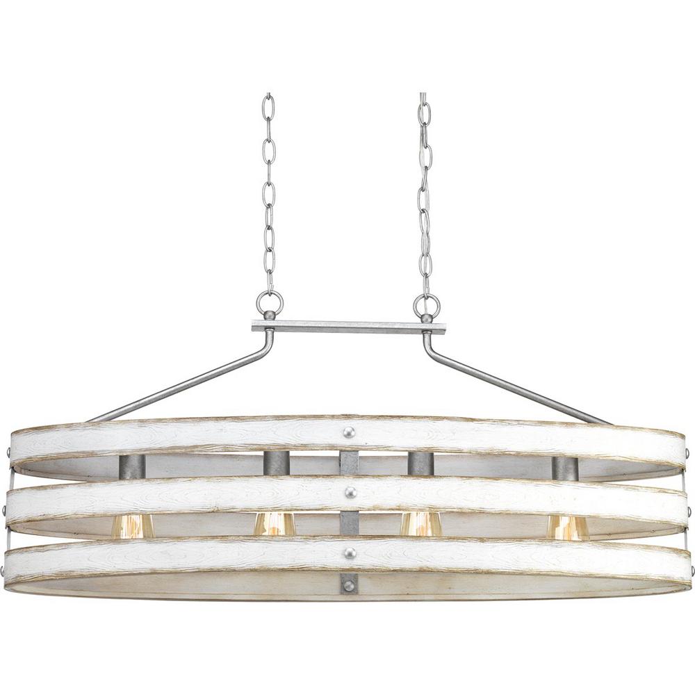 Progress Lighting P400097-141 Gulliver 4-Light Galvanized Island Chandelier