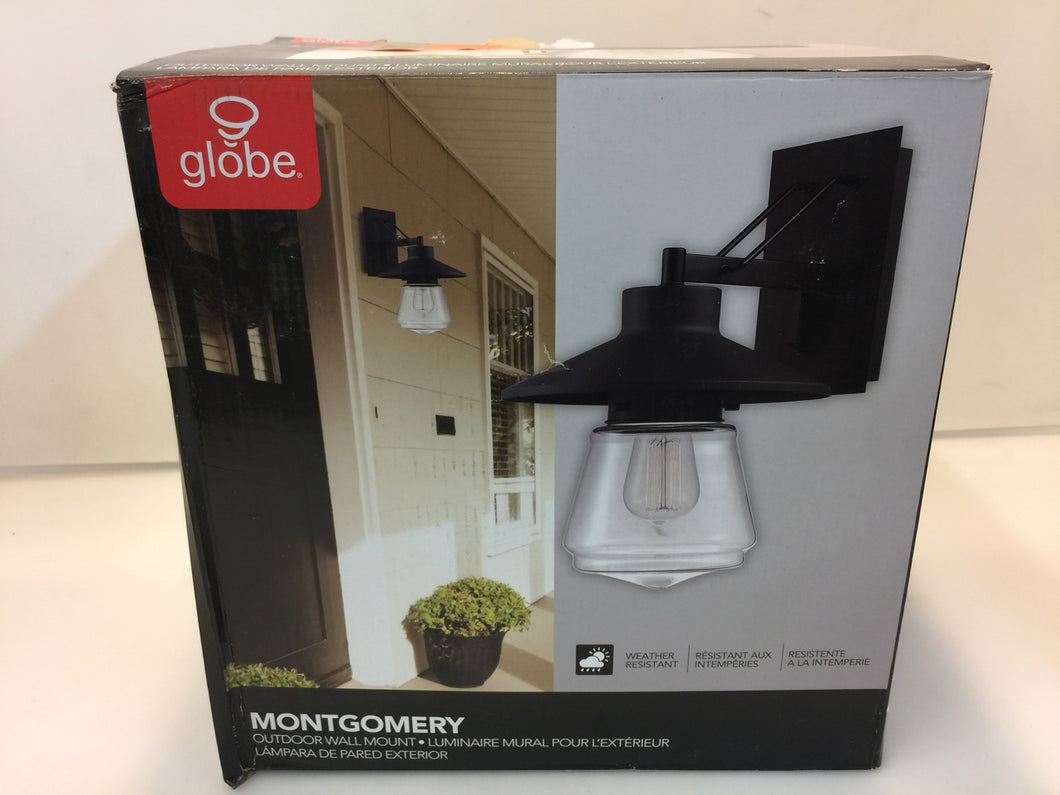 Globe Electric 44194 Montgomery 1-Light Black Outdoor Wall Mount Sconce