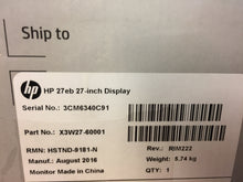 Load image into Gallery viewer, HP 27eb X3W27AA 27 Inch LED LCD HDMI Display Monitor Black, NOB
