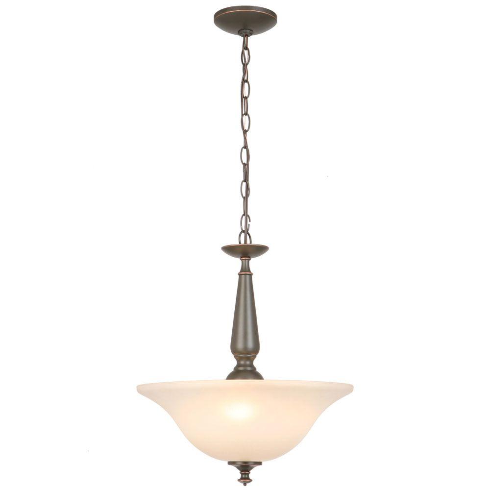 Hampton Bay Springston 3-Light Oil Rubbed Bronze Pendant 1000016258