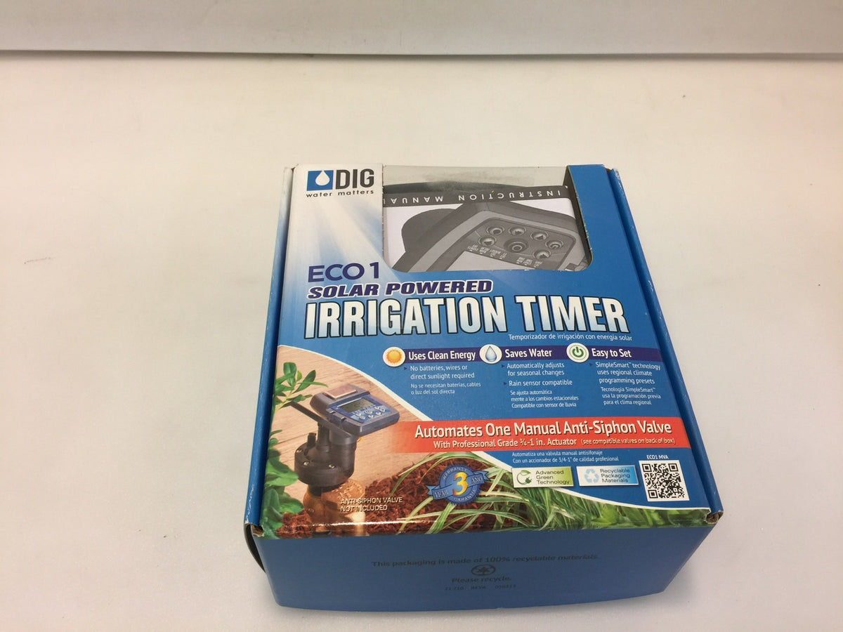 Dig Portable Timer Valve DIG ECO1MVA Solar Powered Irrigation Timer with Actuator – NT ...