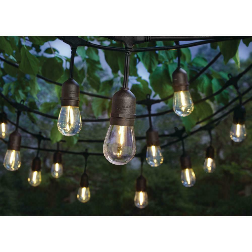 Hampton Bay 24-Light In/Outdoor 48ft String Light S14 Filament LED Bulbs 10328