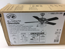 Load image into Gallery viewer, Hampton Bay AM212-BN Glendale 42&quot; LED Brushed Nickel Ceiling Fan 1002275335
