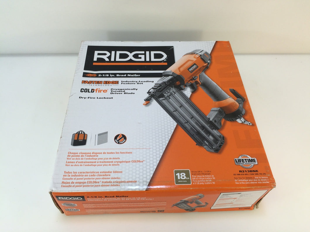 RIDGID R213BNE 2-1/8 in. 18-Gauge Brad Nailer