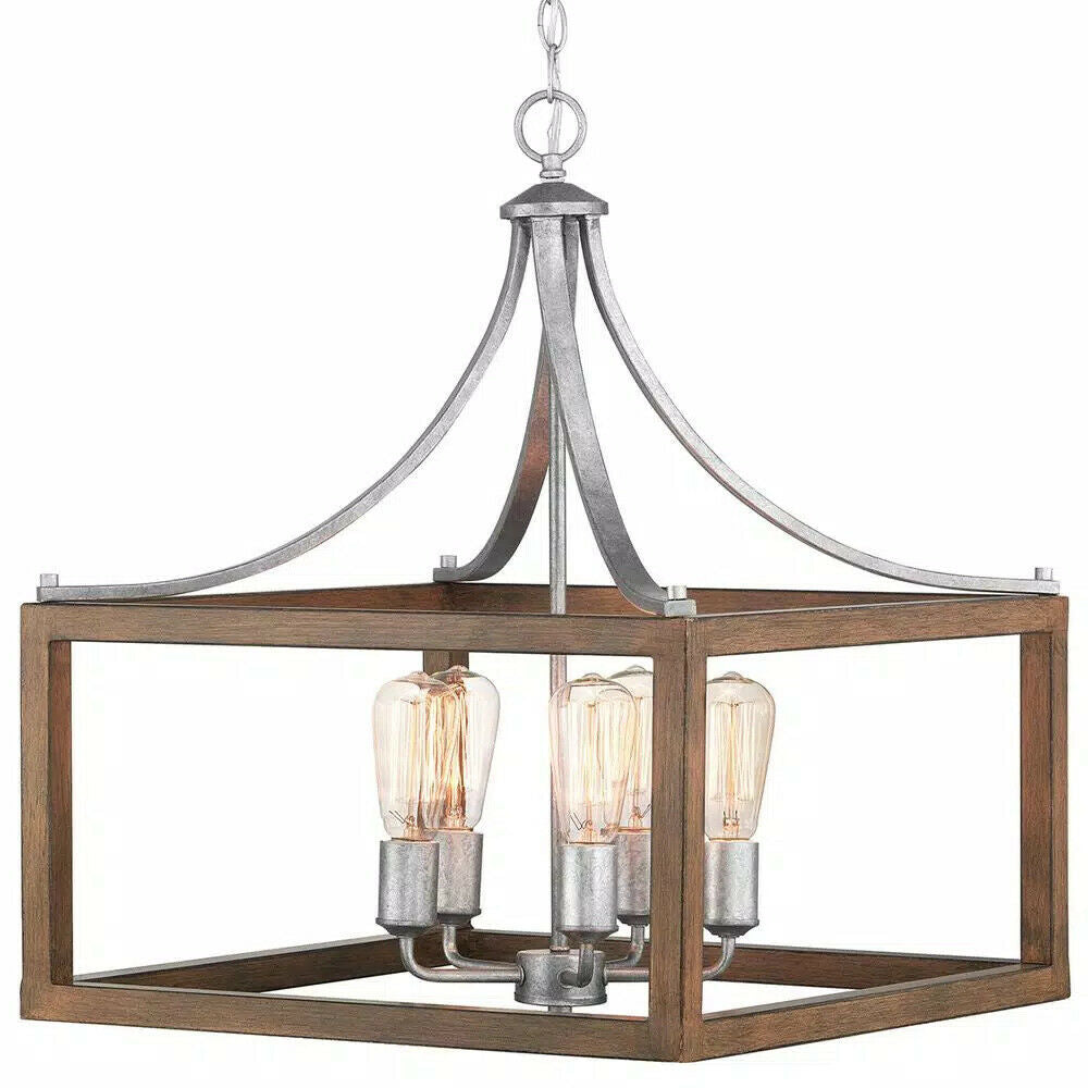 Hampton Bay Boswell Quarter 5-Light Galvanized Pendant 7949HDCGLDI