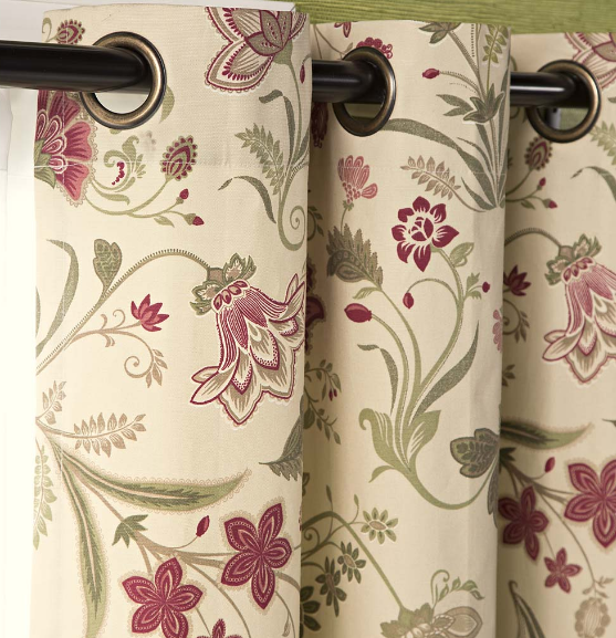 Plow & Hearth Jacobean Thermalogic Grommet Top Curtains Pair 80