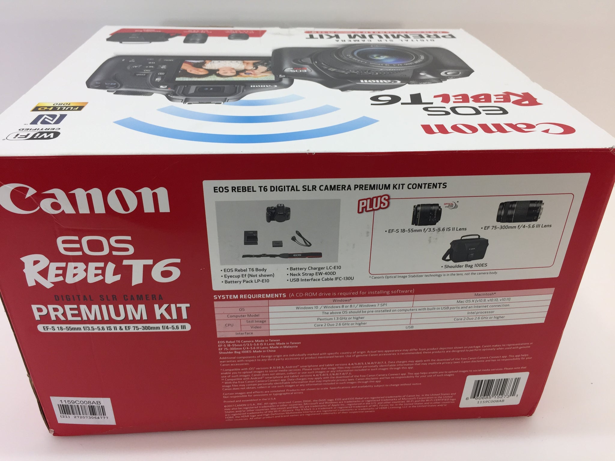 Canon Rebel T6 DSLR Camera Premium Kit with EF-S 18-55mm 75-300mm 