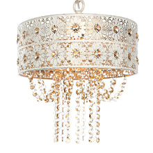 Load image into Gallery viewer, River of Goods 1-Light Champagne Chandelier with Jeweled Blossoms Shade 15027
