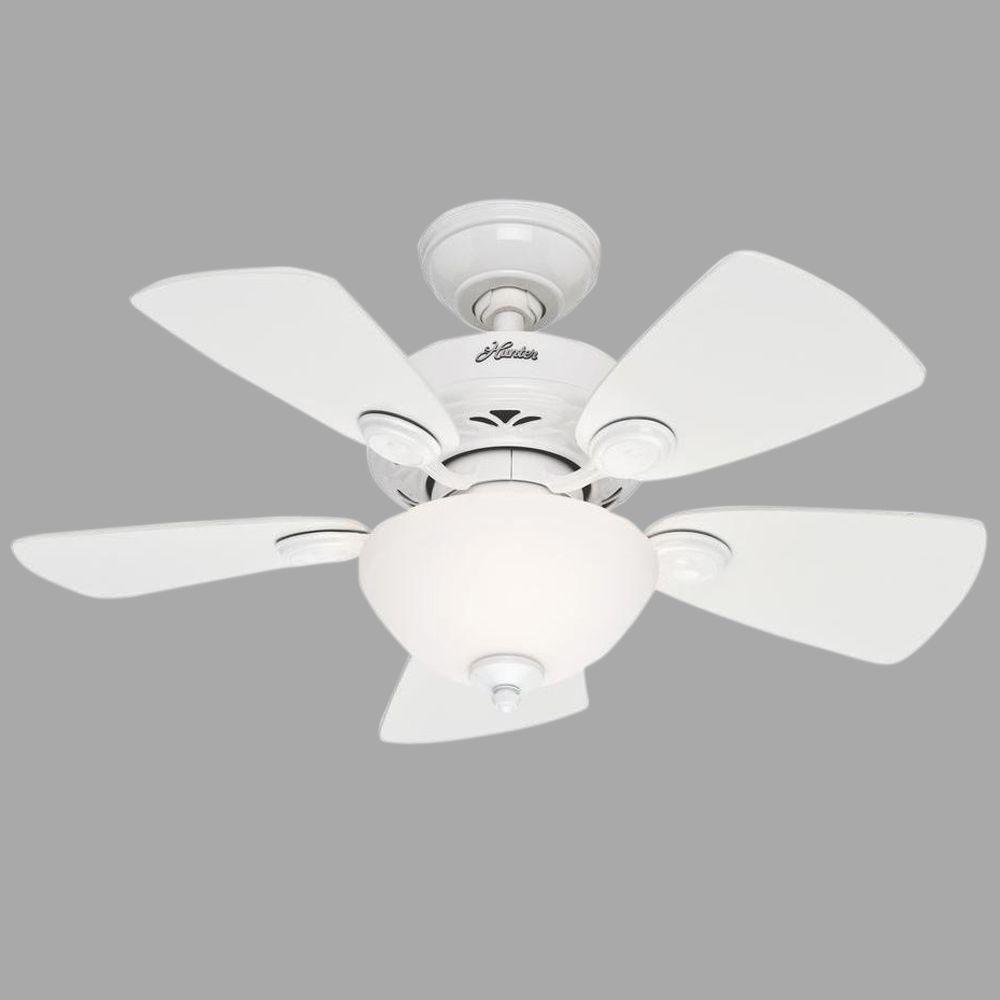 Hunter 52089 Watson 34 in. Indoor White Ceiling Fan with Light Kit
