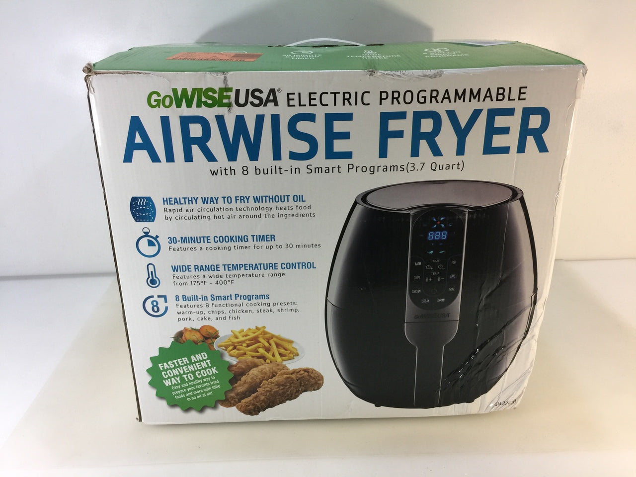 GoWISE USA Electric Airwise Fryer (Air Fryer) 3.7 Quart 7-in-1