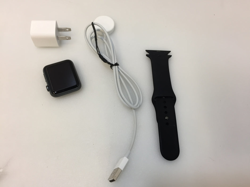Apple Watch Series 1 42mm Aluminum Case Space Gray Sport Black Band MNNL2LL/A