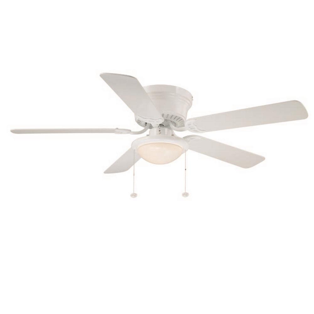 Hugger AL383LED-WH 52 in. LED Indoor White Ceiling Fan with Light Kit 1002269803
