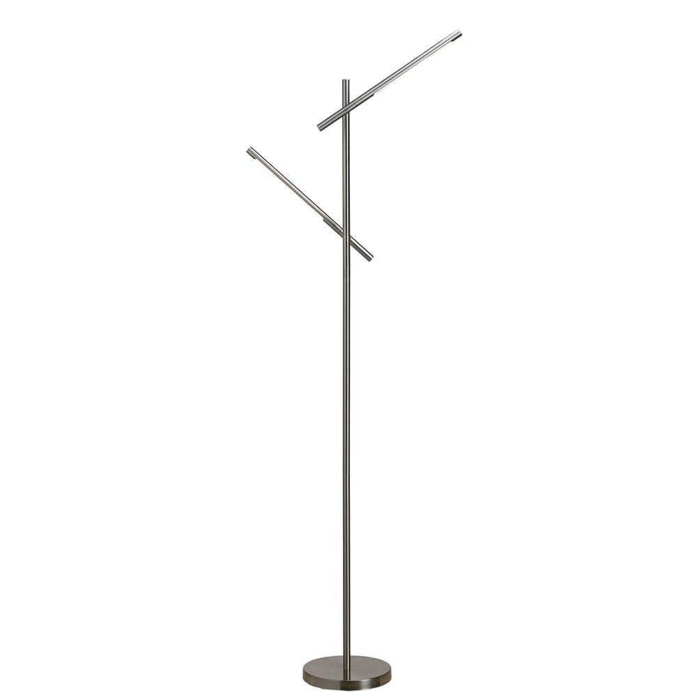 Alsy 20052-000 60.75 in. Brushed Nickel Dual Arm LED Floor Lamp