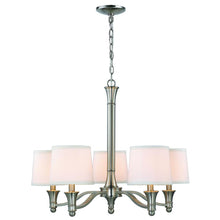 Load image into Gallery viewer, Hampton Bay ES0356BN 5-Light Brushed Nickel Chandelier White 480997
