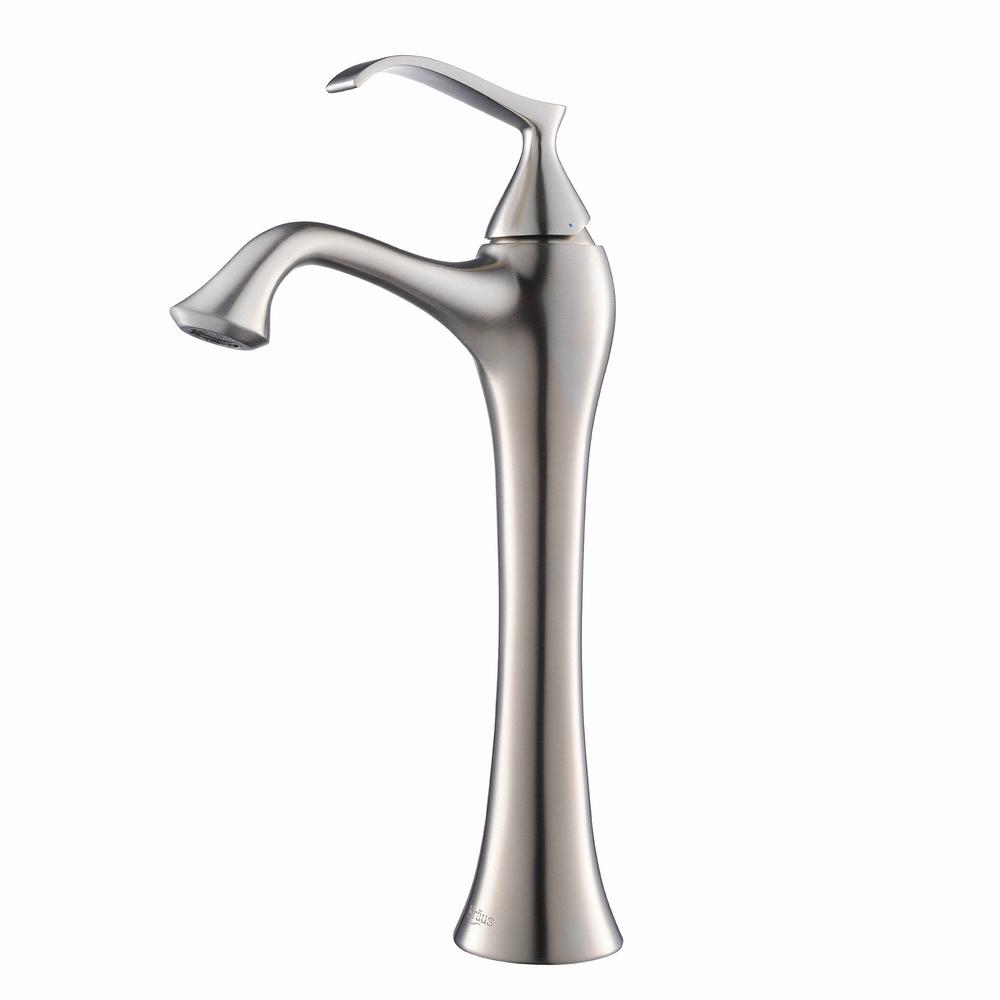 KRAUS KEF-15000BN Ventus High-Arc Vessel Bathroom Faucet in Brushed Nickel