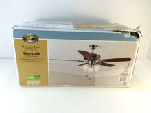 Load image into Gallery viewer, Hampton Bay AG524-BN Glendale 52&quot; Indoor Brushed Nickel Ceiling Fan
