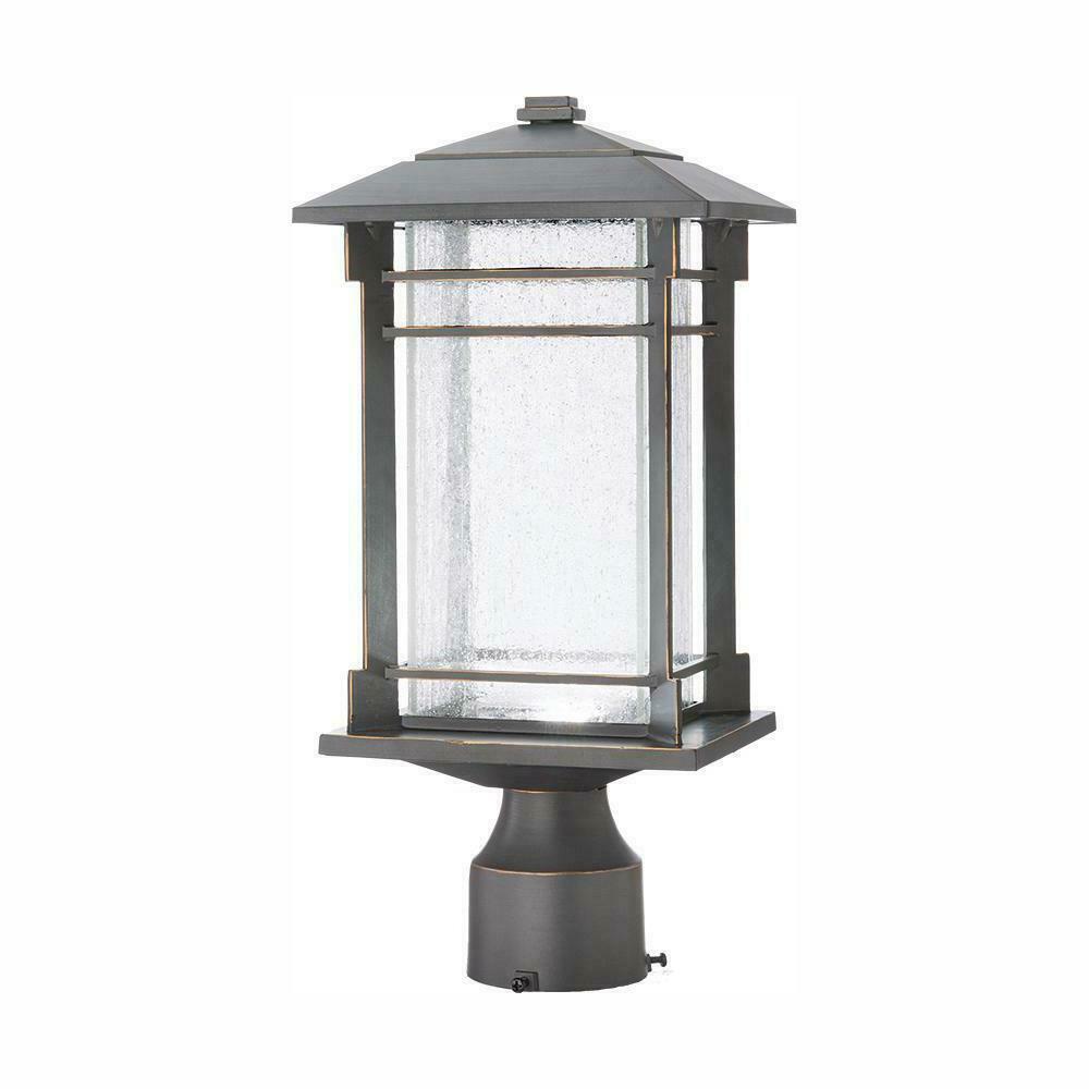 Home Decorators Outdoor Oil Rubbed Bronze Integrated LED Post Light 302619922