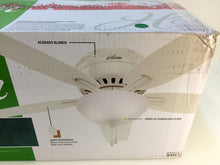 Load image into Gallery viewer, Hunter 53313 Newsome 52&quot; Fresh White Bowl Light Kit Low-Profile Ceiling Fan

