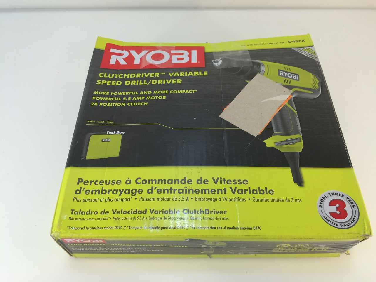 Ryobi D48CK 5.5 Amp 3 8 in. Variable Speed Reversible Compact Clutch Driver