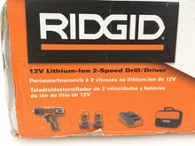 Load image into Gallery viewer, Ridgid R82005K 12-Volt Lithium-Ion 3/8&quot; Cordless 2-Speed Drill Kit
