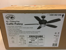 Load image into Gallery viewer, Hampton Bay 52 in. Indoor Caffe Patina Ceiling Fan with Light Kit 34112
