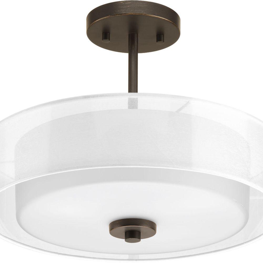 Progress Lighting Invite 3-Light Antique Bronze Semi-Flush Mount Light P3694-20