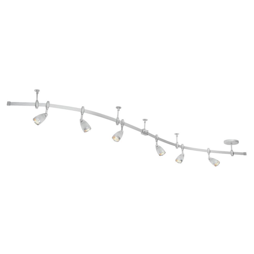 Globe Electric Flexigon 6-Light Brushed Steel Flexible Track Lighting 5795501