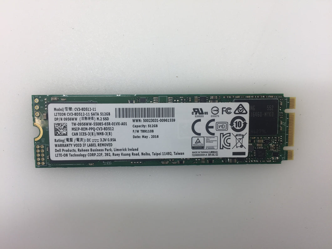 Dell LiteON 512GB SATA M.2 SSD Solid State Drive CV3-8D512-11 956WW