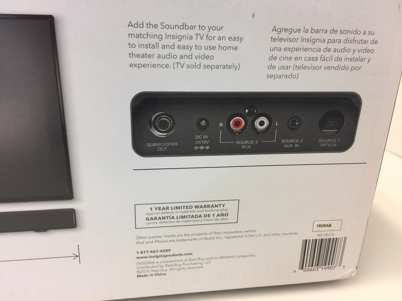 Insignia Soundbar NS-SB316 Home Theater Wireless Speaker – NT