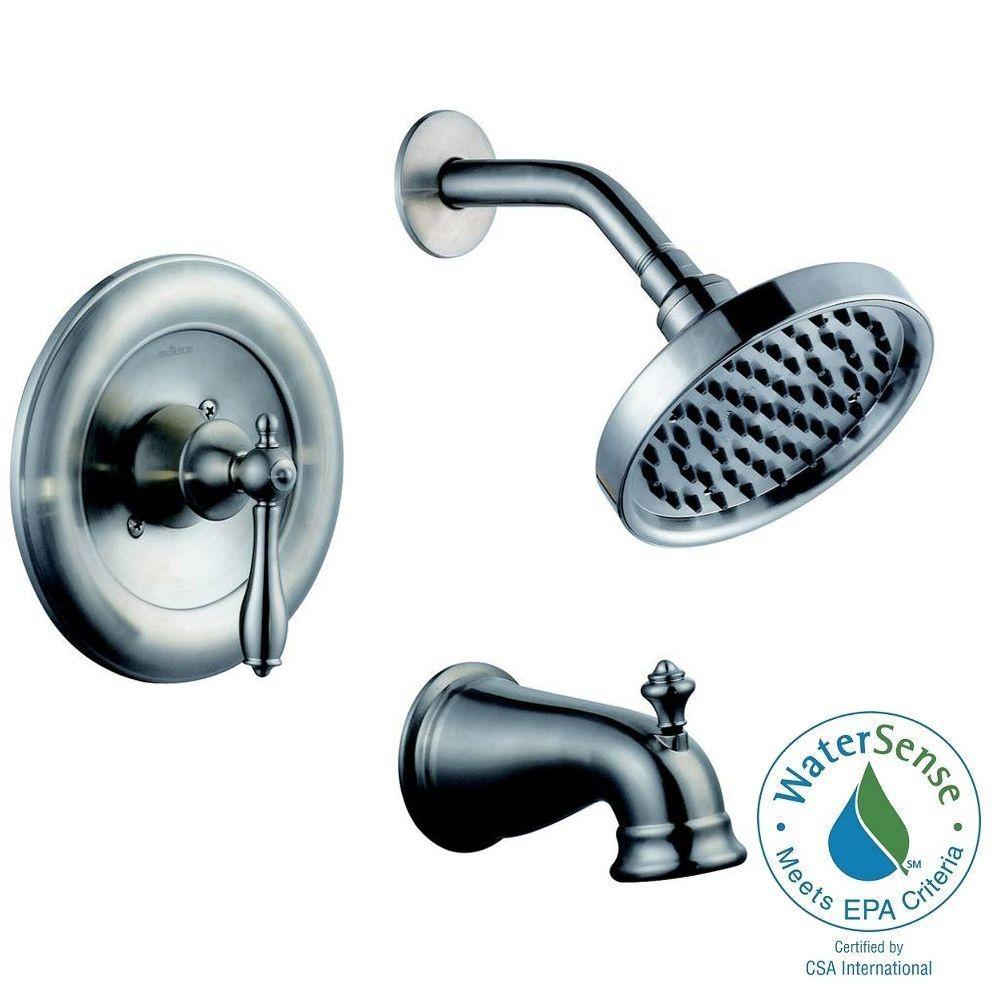 Pegasus 874W-1204 Brushed Nickel Estates WaterSense 1Handle Tub & Shower Faucet