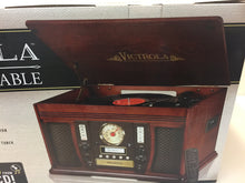 Load image into Gallery viewer, Victrola VTA-750B Nostalgic Aviator Wood 7-in-1 Bluetooth Turntable Mahogany
