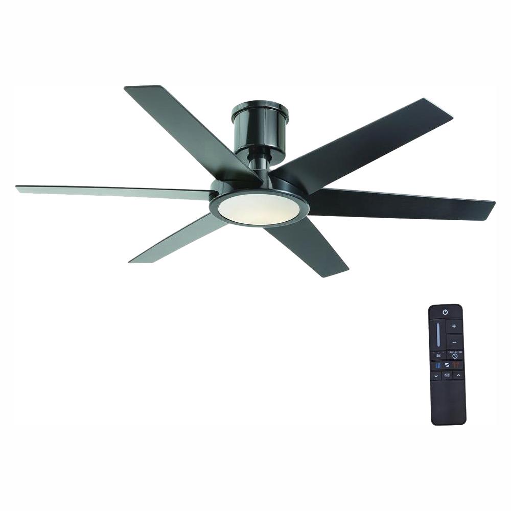 Home Decorators Clermont 52 in. LED Indoor Glossy Black Ceiling Fan YG380H-GLBK