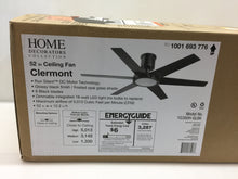 Load image into Gallery viewer, Home Decorators Clermont 52 in. LED Indoor Glossy Black Ceiling Fan YG380H-GLBK
