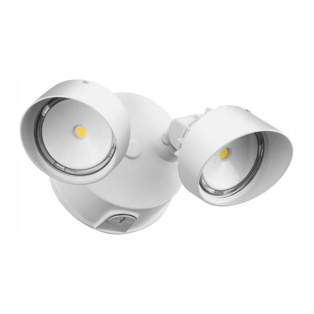 Lithonia Lighting 2-Head White Outdoor LED Round Flood Light OLF 2RH 40K 120 WH