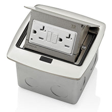 Load image into Gallery viewer, Leviton PFGF2-BN Pop-Up Floor Box Self-Test GFCI Outlet Brushed Nickel
