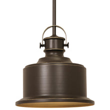 Load image into Gallery viewer, Progress Lighting Callahan 1-Light Bronze Pendant With Metal Shade P500057-020DI
