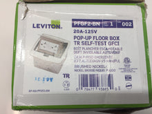 Load image into Gallery viewer, Leviton PFGF2-BN Pop-Up Floor Box Self-Test GFCI Outlet Brushed Nickel
