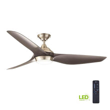 Load image into Gallery viewer, Home Decorators Bachton 60&quot; LED DC motor Brushed Nickel Ceiling Fan YG638-BN
