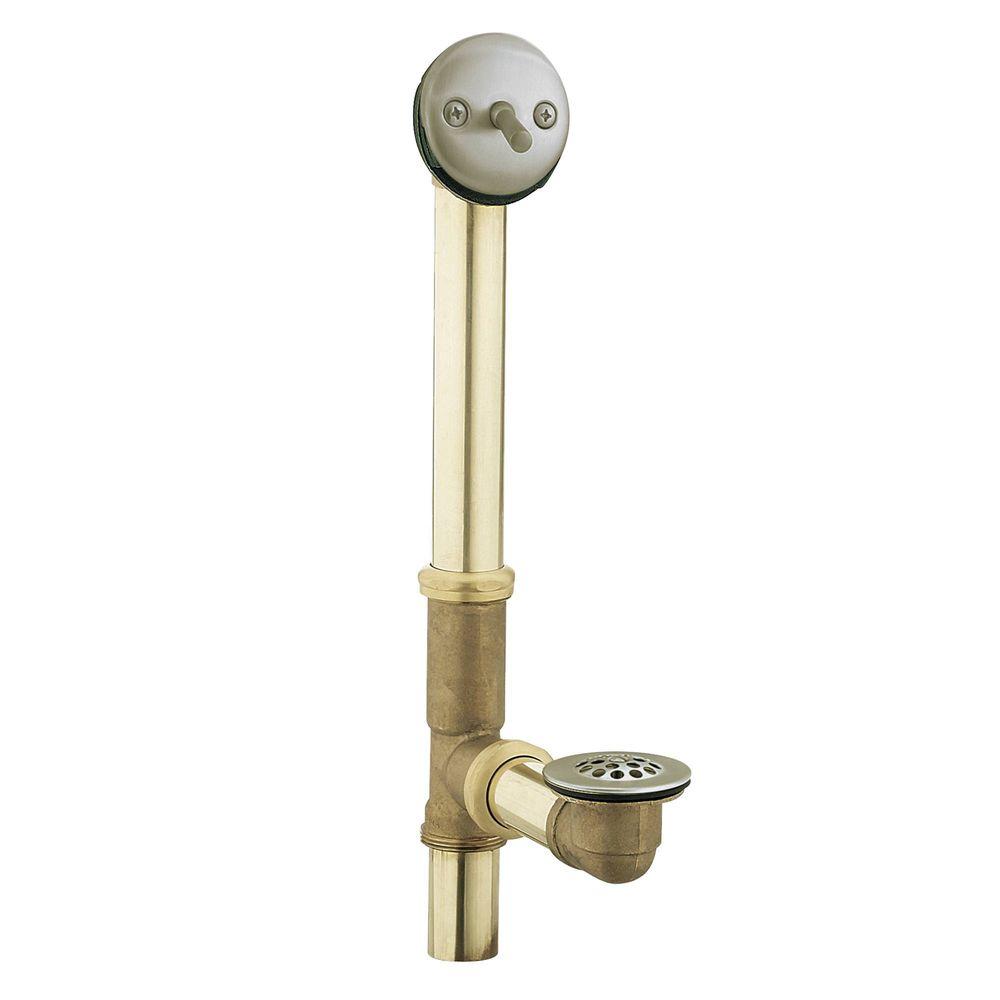 MOEN 90410BN Brass Trip-Lever Drain Assembly in Brushed Nickel