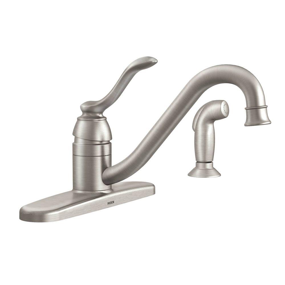 MOEN 87690SRS Banbury Standard Kitchen Faucet w/ Side Sprayer Stainless